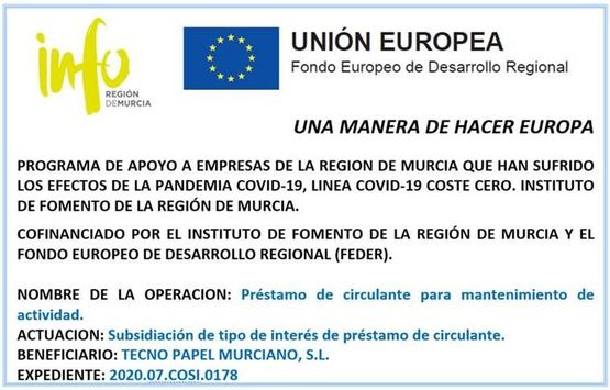 Tecnopapel Murciano unión europea